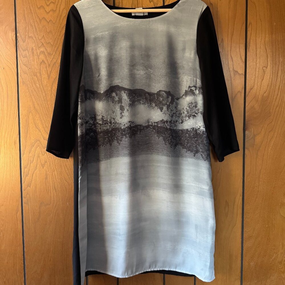Grey & Black Mountainscape Dress